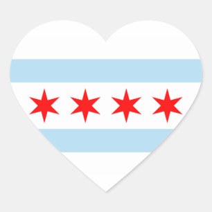 Chicago Flag Heart Sticker