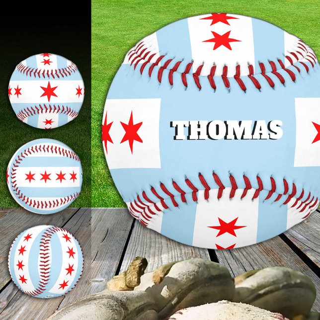 Chicago Flag, Illinois, Monogram / Baseball Balls (Creator Uploaded)