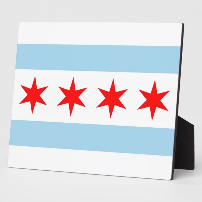 Chicago Flag, Illinois State Plaque (Side)