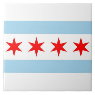 Chicago Flag Illinois State Tile