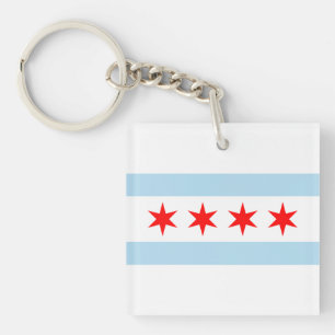 Chicago Flag Key Ring