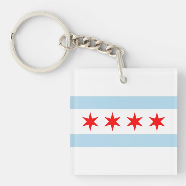 Chicago Flag Key Ring (Front)