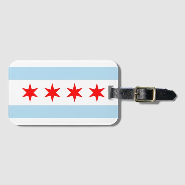 Chicago Flag Luggage Tag (Front Horizontal)