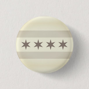Chicago Flag Noir 3 Cm Round Badge
