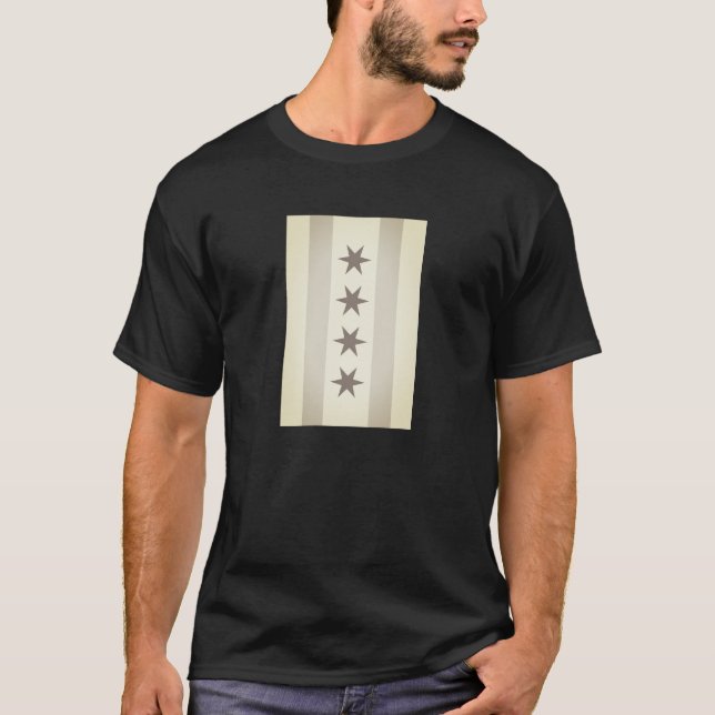 Chicago Flag Noir T-Shirt (Front)