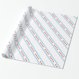 Chicago Flag Pattern Wrapping Paper