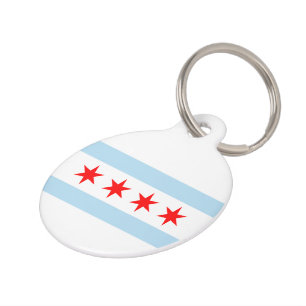 Chicago Flag Pet Tag
