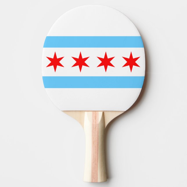Chicago Flag Ping Pong Paddle (Front)