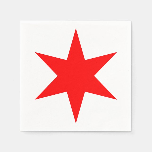 Chicago Flag Red 6-Pointed Star Napkin (Front)