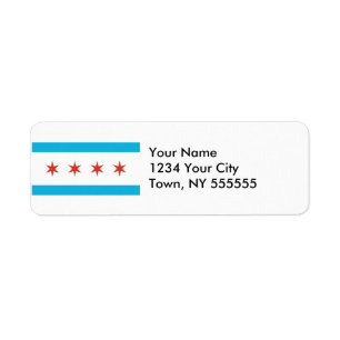 Chicago Flag Return Address Label