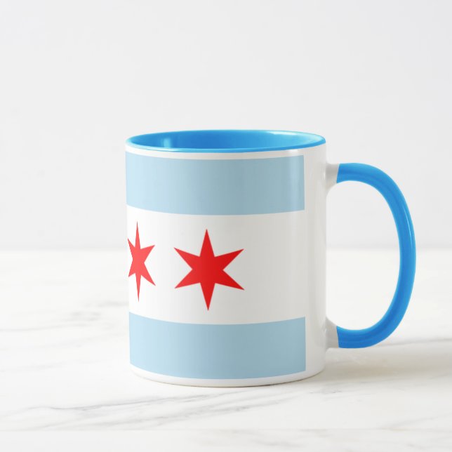Chicago flag ringer coffee tea mug (Right)