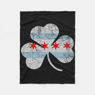 Chicago Flag Shamrock Irish St Patricks Day Couple Fleece Blanket