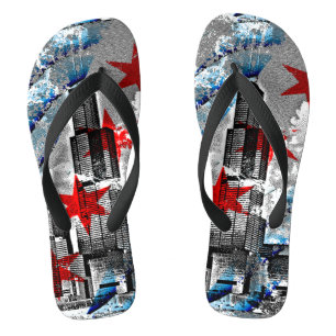 Chicago Flag Skyline Art Thongs