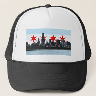 Chicago Flag Skyline Trucker Hat