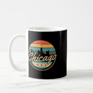 Chicago Flag Skyline Vintage Illinois Usa Souvenir Coffee Mug