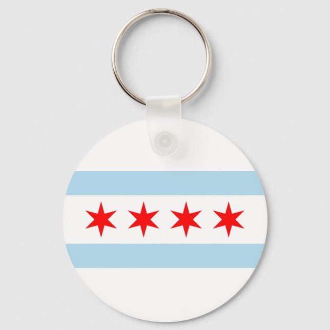 Chicago Flag Souvenir Key Ring (Front)