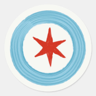 Chicago flag star classic round sticker
