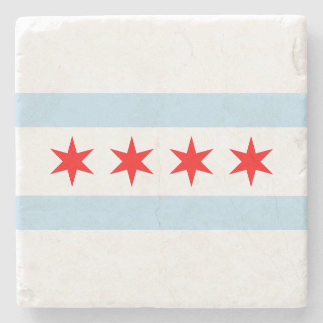 Chicago Flag Stone Coaster (Front)