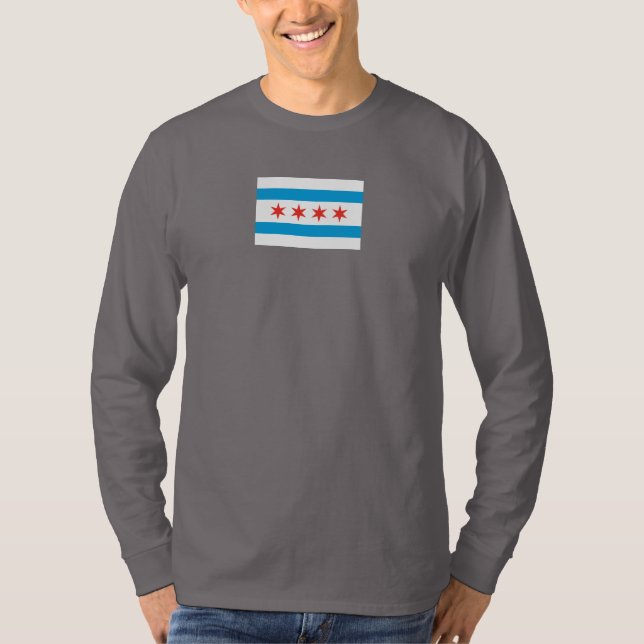 Chicago Flag T-Shirt Long Sleeve (Front)