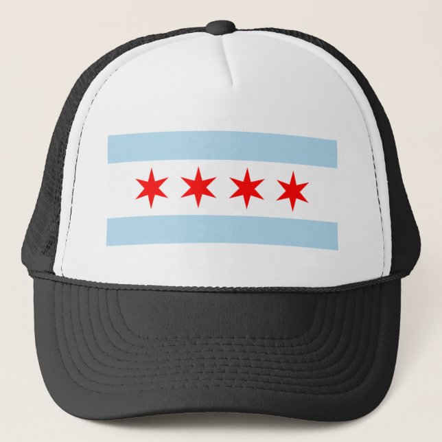 Chicago flag trucker hat (Front)