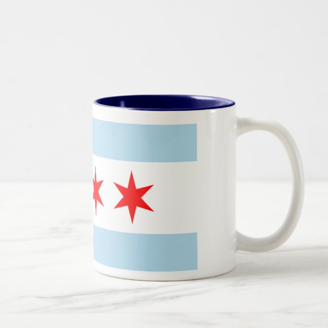 Chicago Flag Two-Tone Coffee Mug (Right)