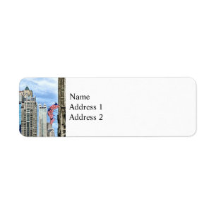 Chicago - Flags Along Michigan Avenue Return Address Label