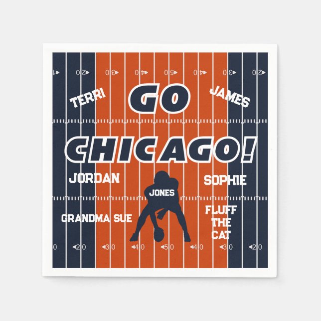 Chicago Football Family Paper Napkin (Front)