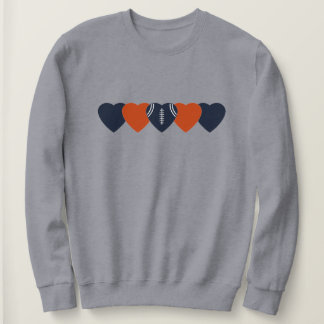 Chicago Football Fan Heart Dark Sweatshirt