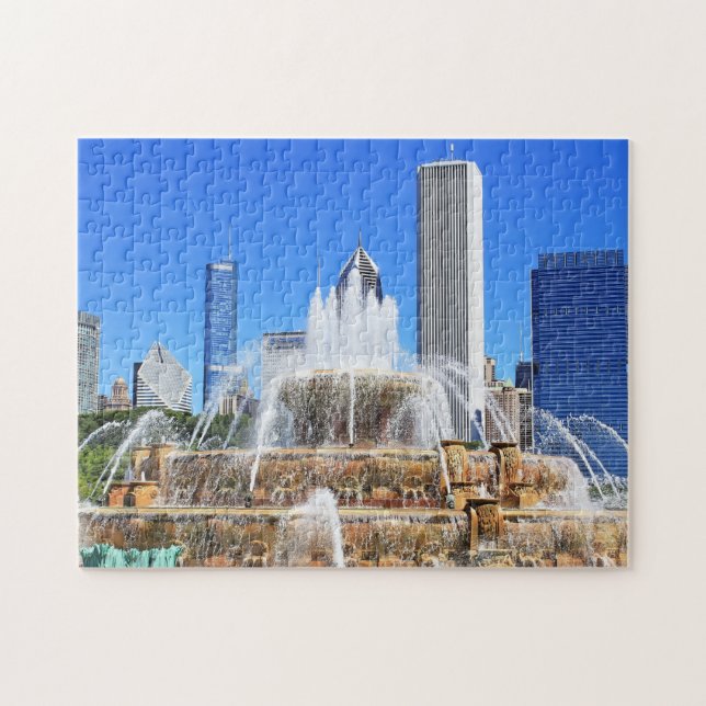Chicago fountain summer photo jigsaw puzzle (Horizontal)
