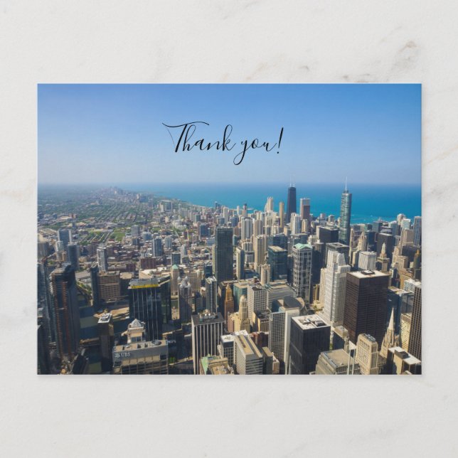 Chicago From Above Thank You Postcard (Front)