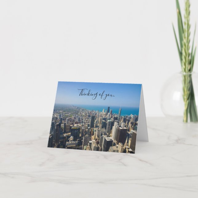 Chicago From Above Thinking Of You Card (Front)