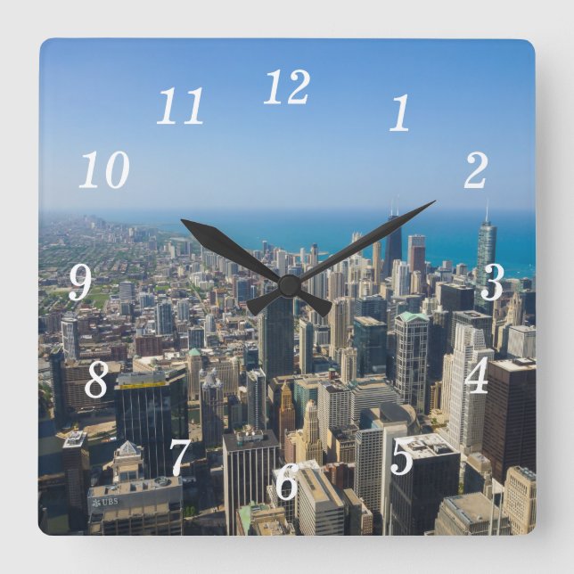 Chicago From Above Wall Clock (Front)