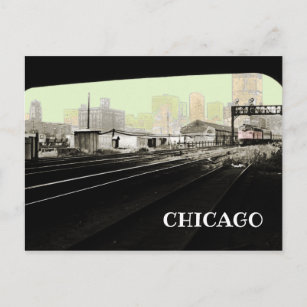 Chicago from Lasalle Street Station Art Card 1971