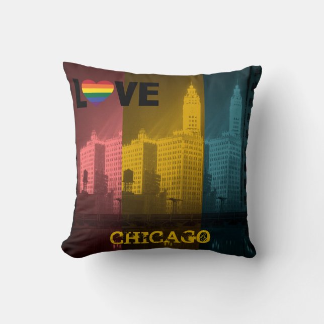 Chicago Gay Lesbian Interest Wrigley Building Cushion (Front)