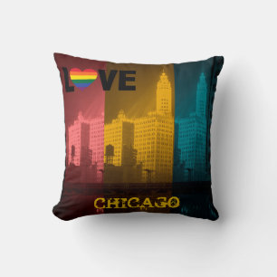 Chicago Gay Pride 1930's Wrigley Building Photo Cushion