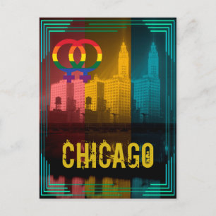 Chicago Gay Pride Lesbian 1930's Wrigley Building Postcard