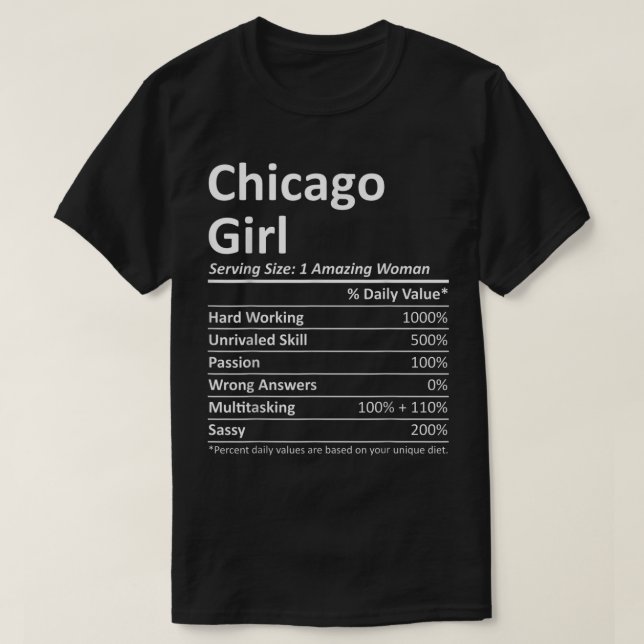 CHICAGO GIRL IL ILLINOIS Funny City Home Roots USA T-Shirt (Design Front)