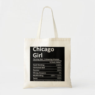 CHICAGO GIRL IL ILLINOIS Funny City Home Roots USA Tote Bag