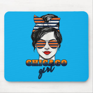 Chicago Girl Trendy Style For City Lovers Casual Mouse Pad