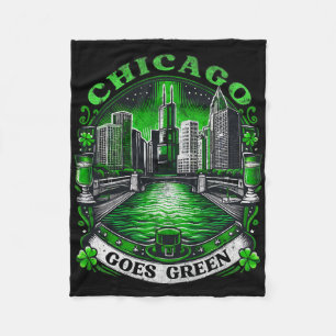 Chicago Goes Green St Patricks Day _1 Fleece Blanket