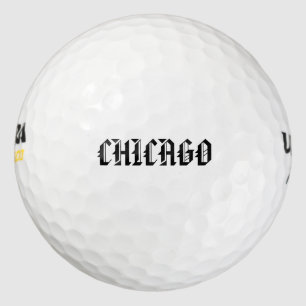Chicago Golf Lovers Black And White Balls