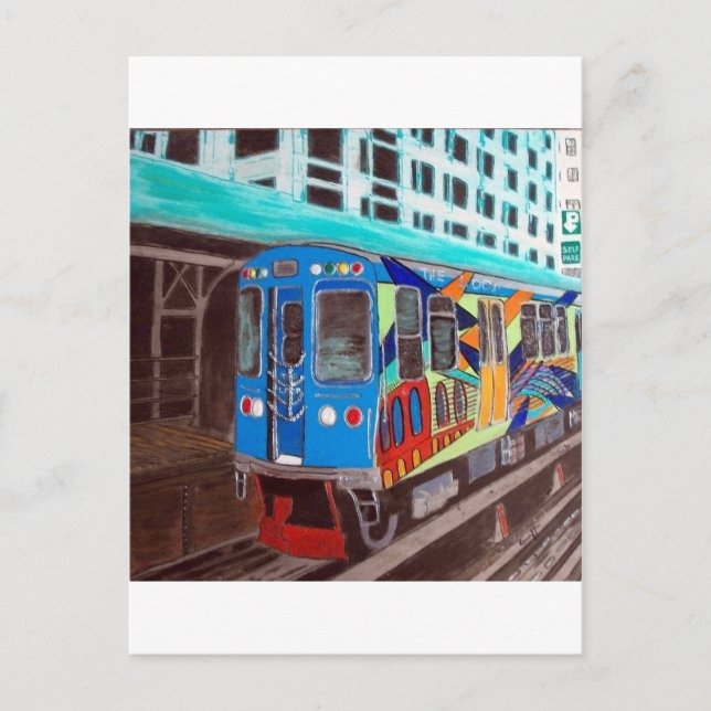 Chicago Graffiti El Train Postcard (Front)