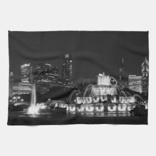 Chicago Grant Park Grayscale Tea Towel