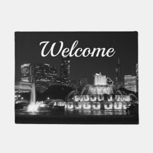 Chicago Grant Park Grayscale Welcome Doormat