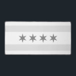 Chicago Gray and White flag Desk Mat<br><div class="desc">Showcase your Windy City pride with a sophisticated twist using the Chicago Gray and White Flag Desk Mat. This design reimagines the iconic municipal flag of Chicago in a modern, monochromatic color palette. Featuring the classic layout of two horizontal stripes and four six-pointed stars, this version swaps the traditional blue...</div>
