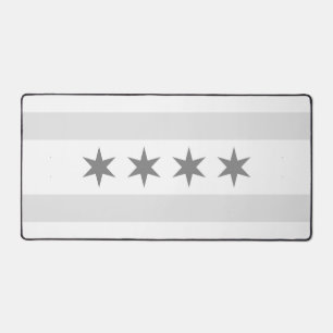Chicago Gray and White flag Desk Mat