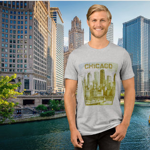 CHICAGO Green Graphic T-Shirt  Tri-Blend Shirt