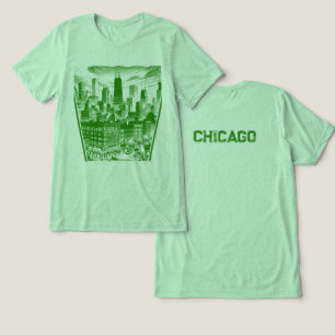 Chicago Green Graphic T-Shirt  Tri-Blend Shirt