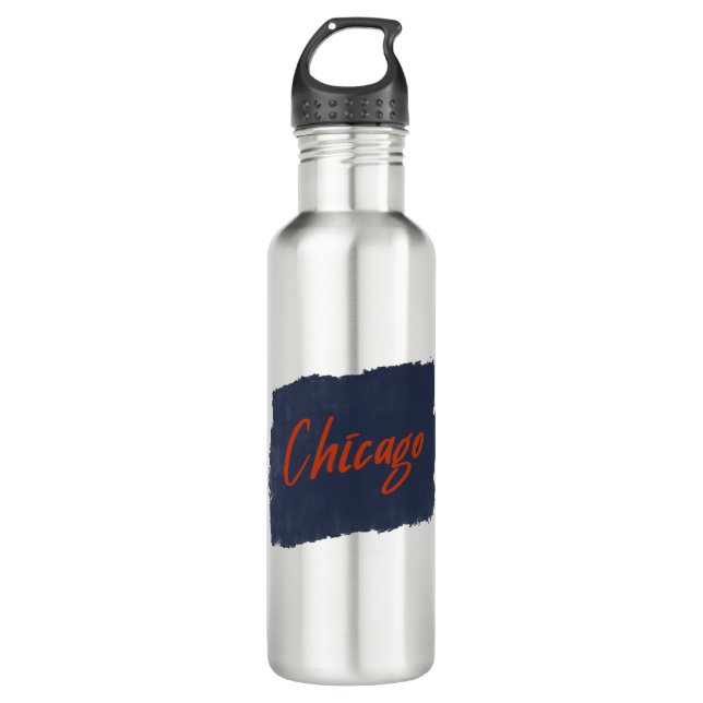 Chicago Handwritten Typography  710 Ml Water Bottle (Front)
