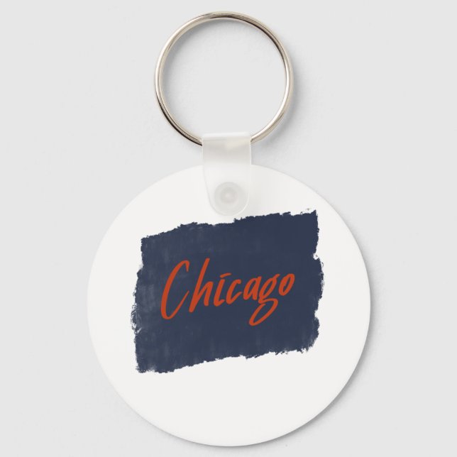 Chicago Handwritten Typography Key Ring (Front)